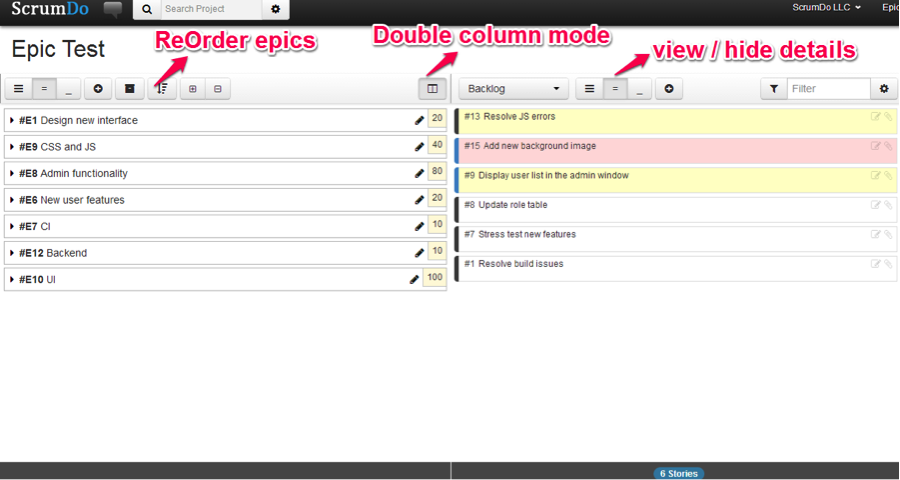 Drag and drop stories easily with two columns